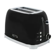 VETTA 2-Slice Extra-Wide-Slot Retro Toaster, Stainless Steel (Black), VTS-201RBK