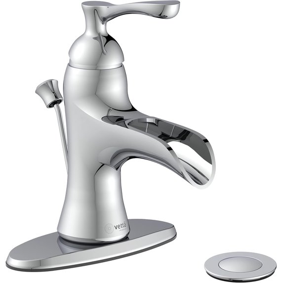 VETTA Single Handle Silver Low-Arc Waterfall Faucet