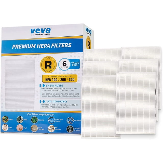 VEVA HEPA Filter Replacement 6 Pack Compatible w/Honeywell Air Purifier