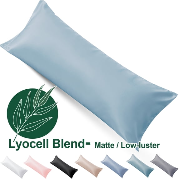 VEVOOTEX Cooling Lyocell Blend Silky Satin Body Pillowcase Soft 20"x54" Light Blue