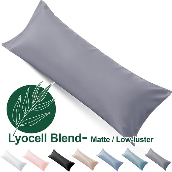 VEVOOTEX Cooling Lyocell Blend Silky Satin Body Pillowcase Soft 20"x54" Silver Gery