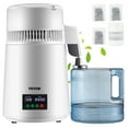 thumbnail image 1 of VEVOR 1.1Gal Water Distiller,0.3Gal/H, 750W Distilled Water Maker Machine 0-99H Timing Set Temp Display,304 Stainless Steel Countertop Distiller Plastic Carafe Cleaning Powder 3 Carbon Packs,White, 1 of 9