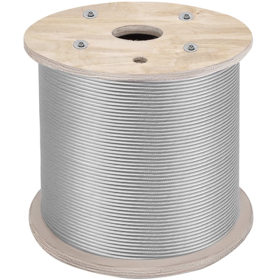 VEVOR 1/4" Stainless Steel Cable 200FT, T304 7x19 Tighter Core Cable Railing System Wire Rope Aircraft Deck Railing Kit Fence Wire