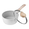 thumbnail image 1 of VEVOR 1.5 QT Saucepan, Nonstick Saucepan with Tempered Glass Lid, Multipurpose Cooking Sauce Pot with Detachable Handle, Sauce Pan Small Kitchen Cooking Pot with Coating, Induction Compatible, White, 1 of 9