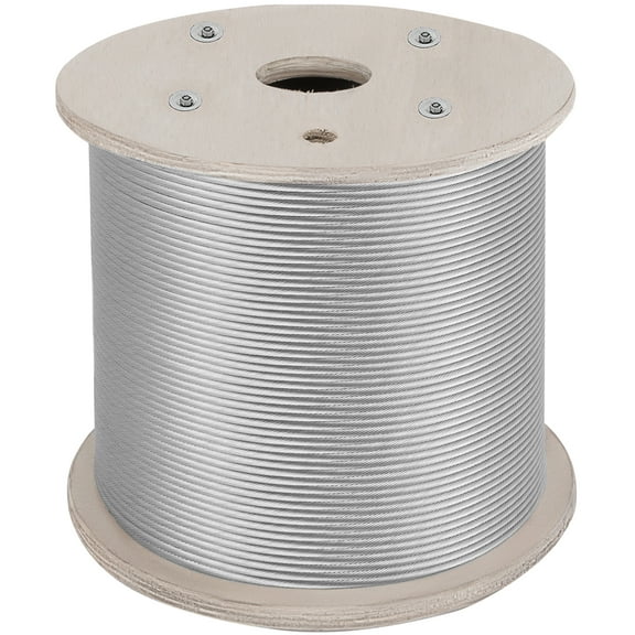 VEVOR 1/8" x 1000ft Wire Rope Cable, Stainless Steel Rope, 1x19 Steel Wire Cable Rope 316 Marine Grade