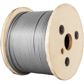 VEVOR 1/8" x 500ft Stainless Steel Cable Railing , 1x19 Wire Rope 316 Marine Grade, Braided Aircraft Cable for Deck, Rail, Balusters, Stair, Handrail, Porch, Fence