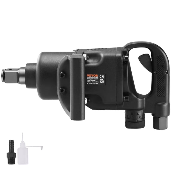 VEVOR 1 Inch Air Impact Wrench, Up to 2730 ft-lbs Reverse Torque Output 1" Pneumatic Impact Gun Lightweight w/ 2 Handles for Heavy Duty Repairs and Maintenance