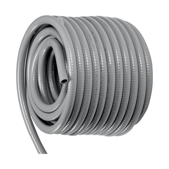 VEVOR 1-Inch Flexible Electrical Conduit, 100 ft, PVC Liquid-Tight Conduit Non-Metallic with 5 Straight and 5 90-Degree Conduit Connector Fittings, for Air Conditioning Motor Controller Pump