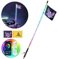 thumbnail image 1 of VEVOR 1 PC 3 FT Whip Light, APP & RF Remote Control Led Whip Light, Waterproof 360° Spiral RGB Chasing Lighted Whips with 2 Flags, for UTVs, ATVs, Motorcycles, RZR, Can-am, Trucks, Off-road, Go-karts, 1 of 9