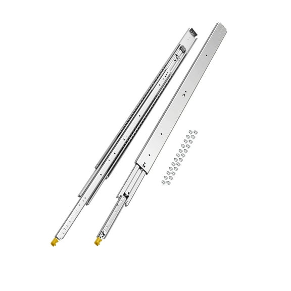 VEVOR 1 Pair Full Extension Drawer Slides 18 20 22 28 30 32 36 38 40 44 48 52 56 60 in, 500 lbs Load Capacity Locking Drawer Slides, Ball Bearing with Lock Side Mount Drawer Slide Rail