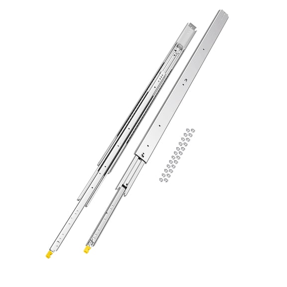 VEVOR 1 Pair Full Extension Drawer Slides 18 20 22 28 30 32 36 38 40 44 48 52 56 60 in, 500 lbs Load Capacity Locking Drawer Slides, Ball Bearing with Lock Side Mount Drawer Slide Rail