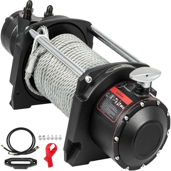VEVOR 10,000lbs Industrial Hydraulic Winch with Steel Cable and Lock for Tacoma, Yukon, Hummer