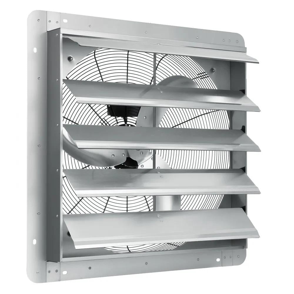 VEVOR 10-16'' Shutter Exhaust Fan High-speed 820-2000 CFM Aluminum Wall Mount Attic Fan with AC-motor Ventilation and Cooling for Greenhouses Garages Sheds Shops