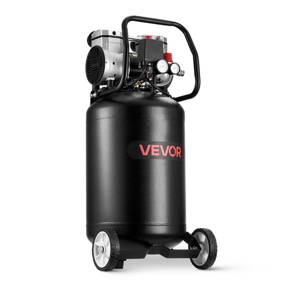 VEVOR 10-Gallon Air Compressor, 2HP 4.8 SCFM at 90PSI, Max 125PSI Pressure Oil-Free Air Compressor Tank, Portable on Wheels for Auto Repair, Tire Inflation, Spray Painting, Woodwork Nailing, 120V