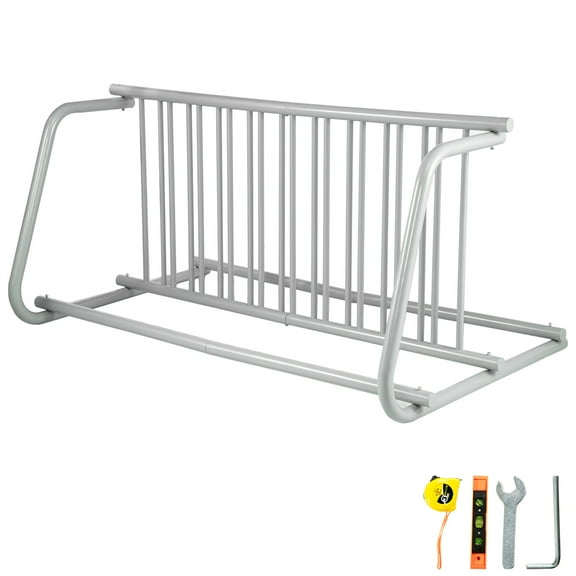 VEVOR 10 Holders Floor Bike Rack, 59" Length All-Steel Grid Bike Rack, 10-Bike Capacity Dual-Side Storage Stand for Garages Streets Yards Bike Events