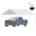 thumbnail image 1 of VEVOR 10 x 20 ft Carport Replacement Canopy Cover, Heavy-Duty Waterproof & UV Protected Shelter Tarp, Easy Installation with 40 Ball Bungees (Top Cover Only, Frame Not Included) - White, 1 of 12