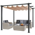 thumbnail image 1 of VEVOR 10'x10' Outdoor Retractable Pergola with Canopy, Aluminum Pergola with Retractable Canopy, Modern Pergola with Sun Shade Canopy for Patios, Gardens, Decks, Backyards (Beige), 1 of 9