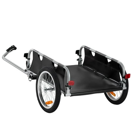 VEVOR 100 lbs Bike Cargo Trailer with 16" Wheels, Foldable Design, Universal Hitch, Safe Reflectors, Suitable for 22"-28" Bike Wheels