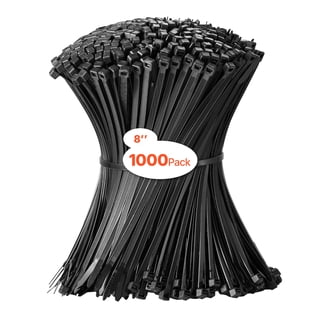 VEVOR 1000 Pack Cable Zip Ties, 8-inch Heavy Duty Cable Wire Ties with 45LBS High Tensile Strength, Multi-Purpose Self-Locking Nylon Tie Wraps, Heat & Cold Resistant for Indoor and Outdoor Use