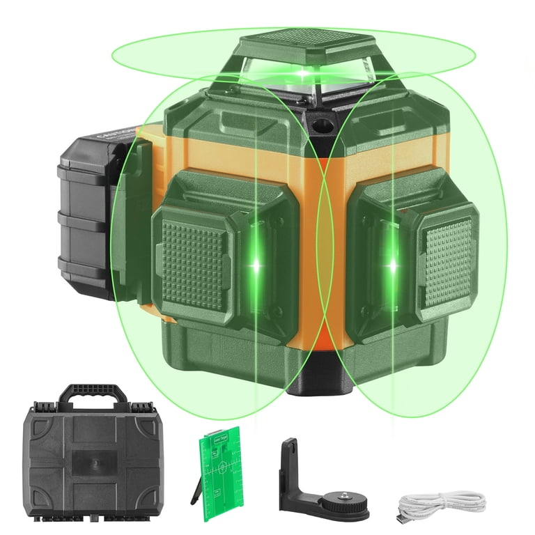 SHIJING Green Laser Level - 100ft Self-Leveling 360° Cross Line Laser With USB-C Charging
