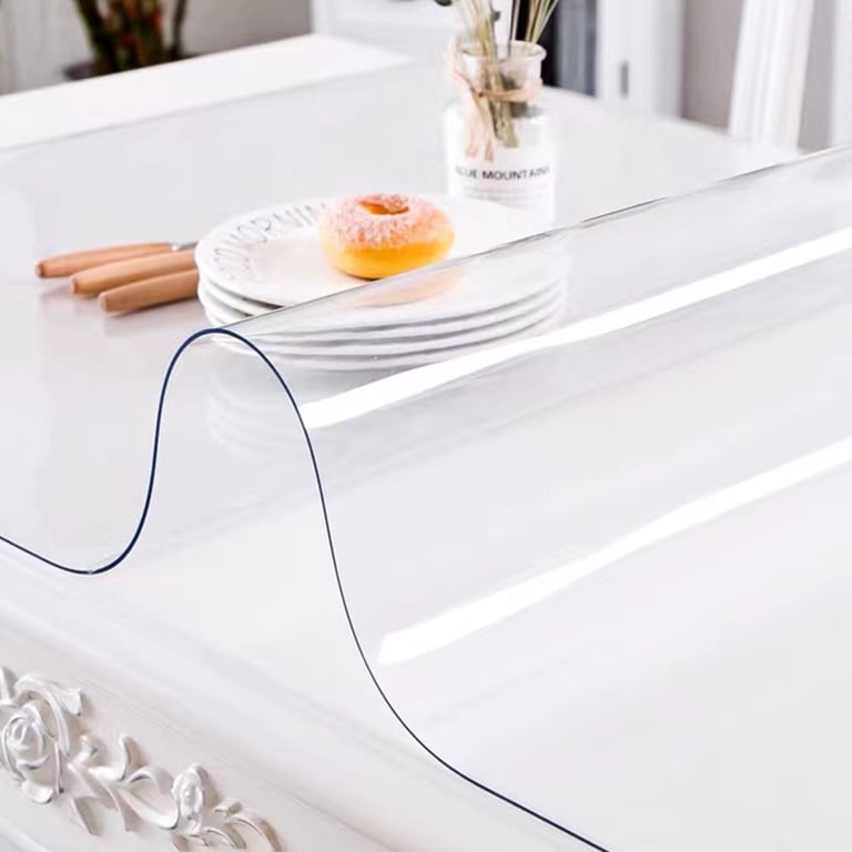Clear Table Cover Protector - 20 X 48 Inches, 1.5mm Thick Vinyl, Waterproof & Heat Resistant