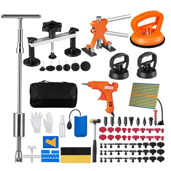 VEVOR 107PCS Auto Body Dent Repair Kit, Car Dent Puller with Golden Dent Puller Bridge Lifter Tool Paintless Hail Remover Repair Kits
