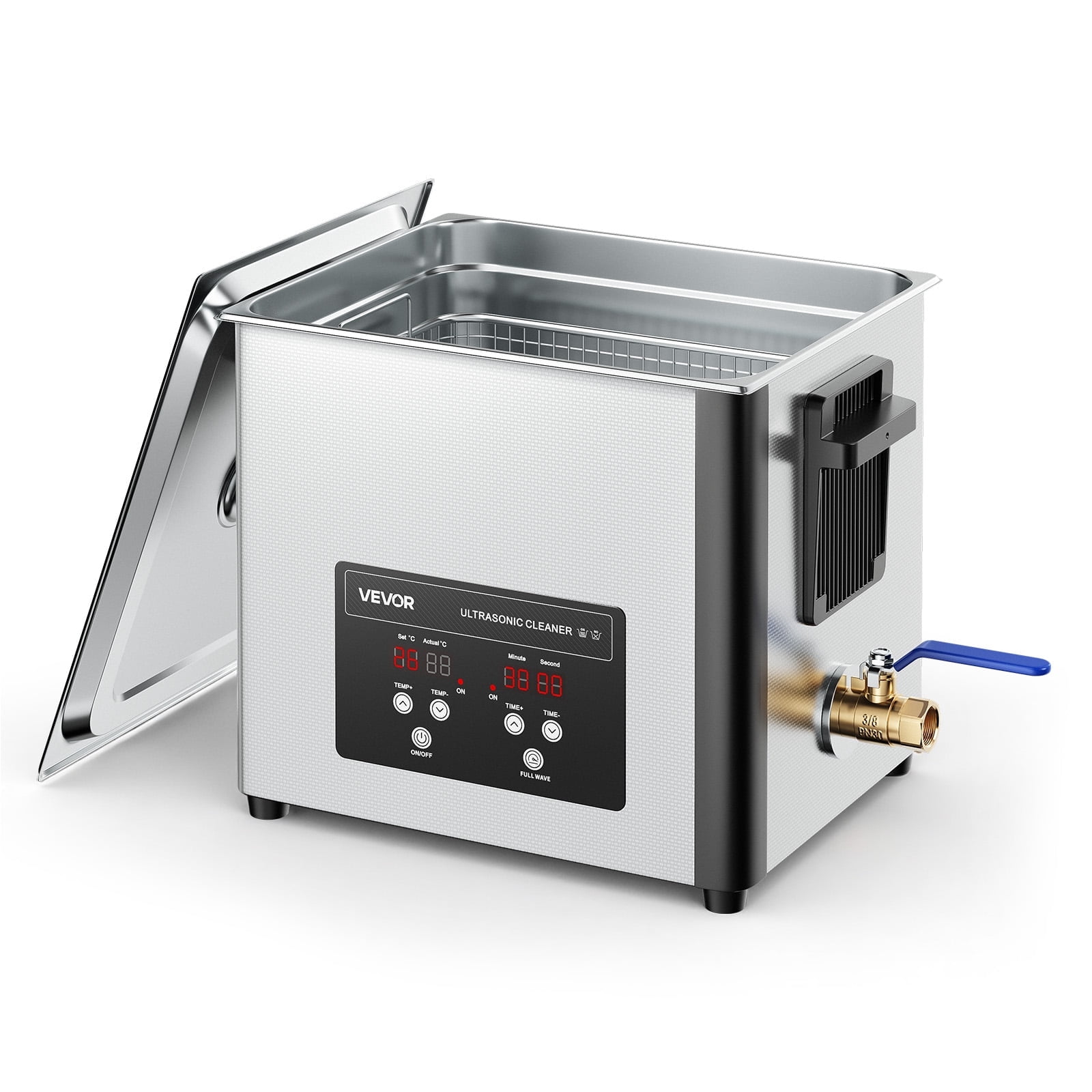 VEVOR 10L Ultrasonic Cleaner, Professional Ultrasonic Cleaner Machine with Cleaning Basket & Digital Display, 180W Stainless Steel 40kHz Cleaning Machine for Watches,Razors,Jewelry,Coins,and More
