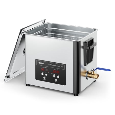 VEVOR 10L Ultrasonic Cleaner, Professional Ultrasonic Cleaner Machine with Cleaning Basket & Digital Display, 180W Stainless Steel 40kHz Cleaning Machine for Watches,Razors,Jewelry,Coins,and More