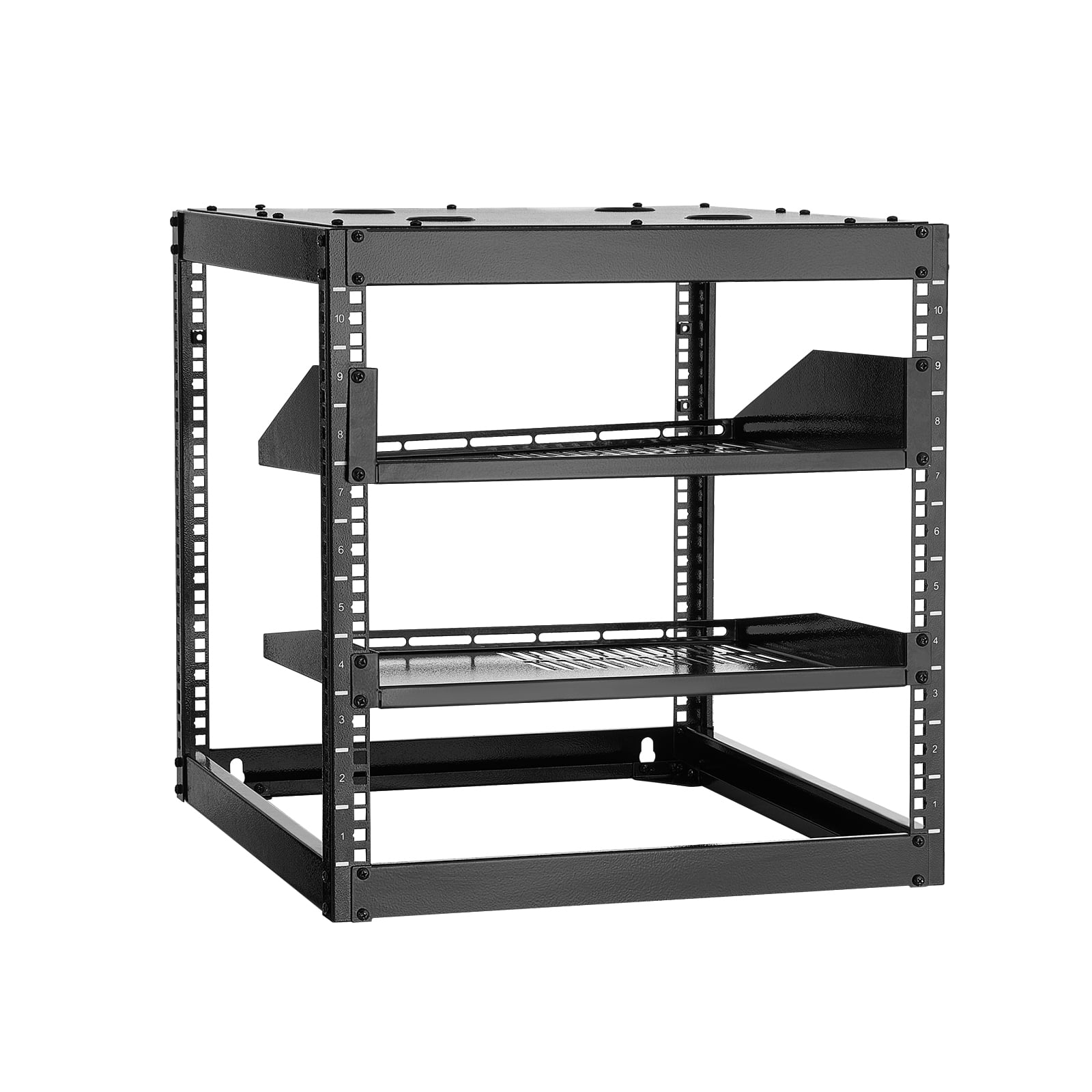 VEVOR 10U Open Frame Network Rack, 23 in Depth, Wall Mounted or Floor ...
