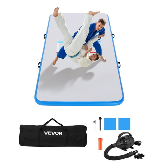 VEVOR 10x5 ft Wrestling Mat Inflatable, Martial Arts Thick Mat for Outdoor Indoor Home Gym Exercise, PVC Foldable Training Mats with 600W Air Pump, for Gymnastics Tatami Jiu Jitsu BJJ MMA Judo, Gray