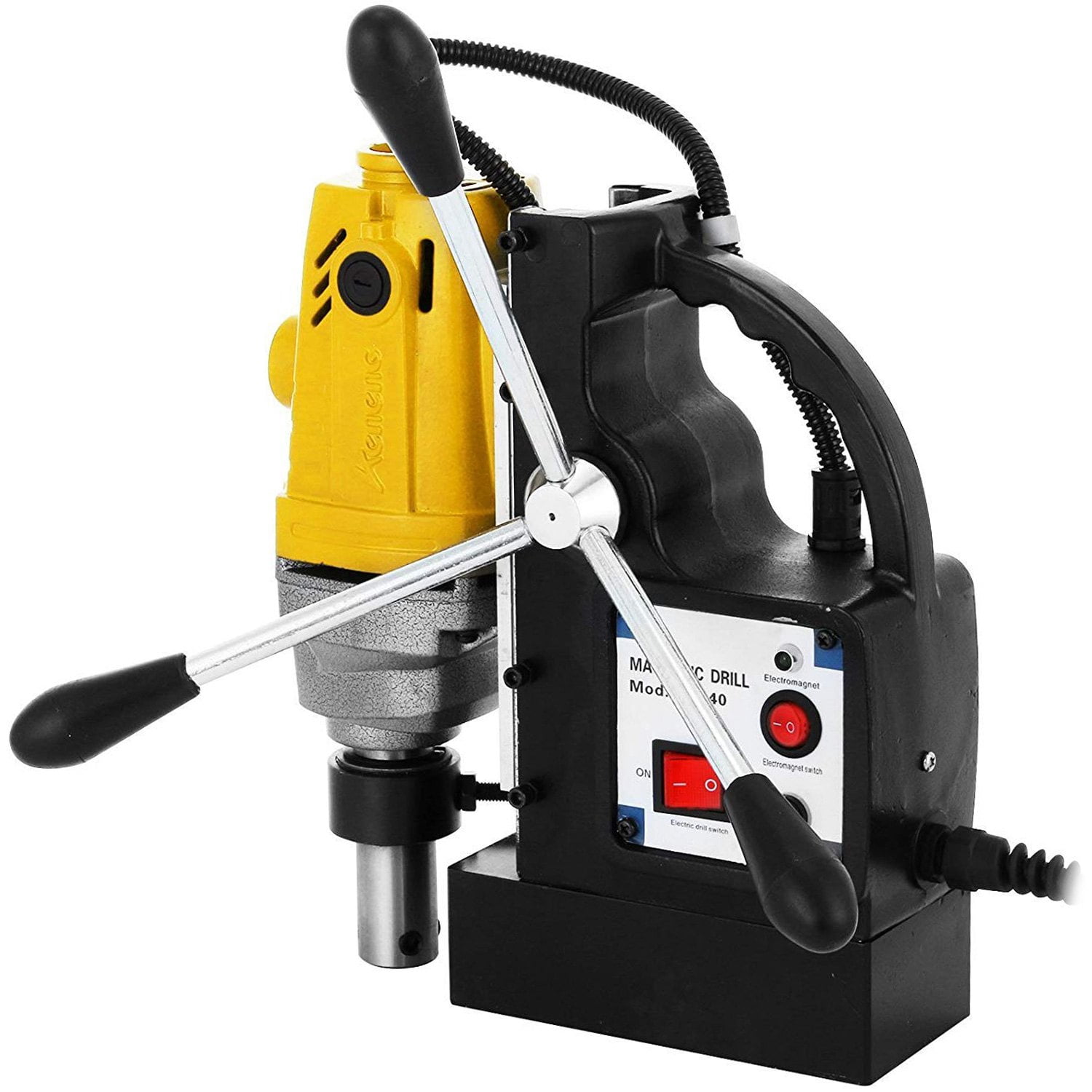 VEVOR 1100W Magnetic Drill Press, 1.5" Boring Capacity, 2810 LBS Magnet, 11pc HSS Cutter Kit