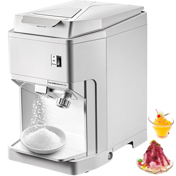 VEVOR 110V Electric Ice Shaver Machine 250W,Snow Cone Maker Tabletop with Adjustable Ice Texture,Ice Shaving Machine 265lbs/h for Home and Commerical Use