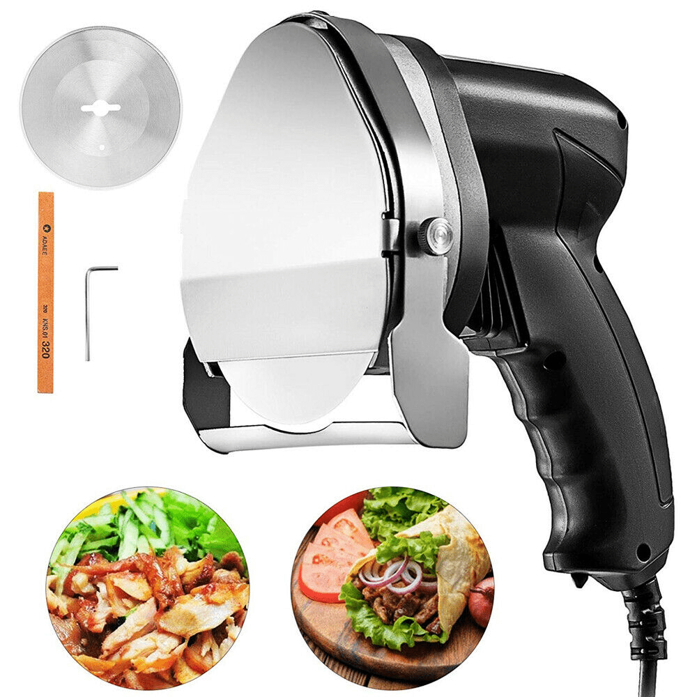 VEVOR 110V Electric Shawarma 80W Professional Turkish Kebab Knife Stainless  Steel Commercial Gyro Cutter 2800 RPM with Blades Adjustable 