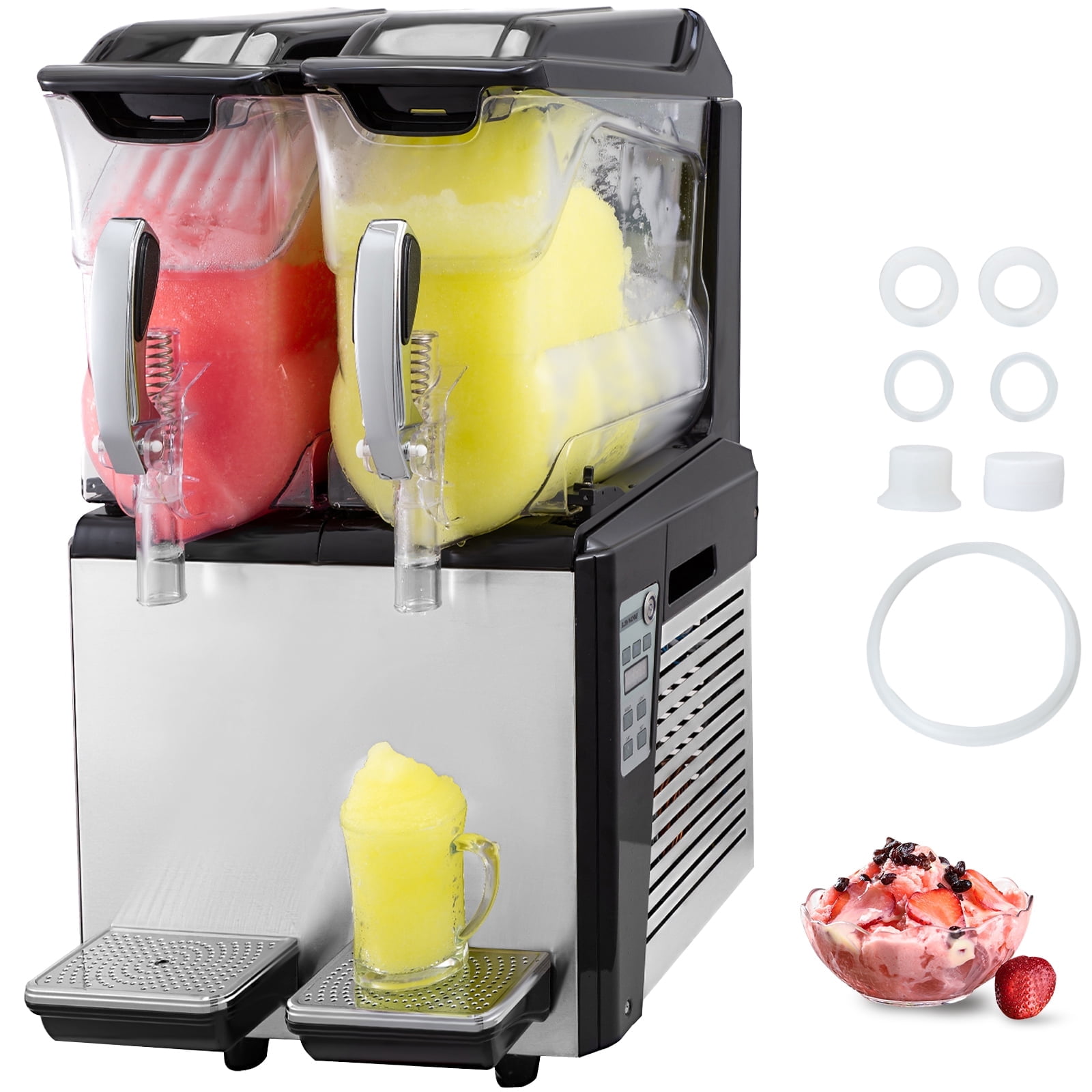 Frozen Machine VEVOR 110V Slushy Machine 20L Double Bowl Margarita Frozen Drink Maker ...