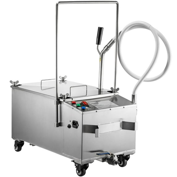 VEVOR 116 lbs Mobile Fryer Filter, 300W Oil Filtration System with Pump and Hose at 110V