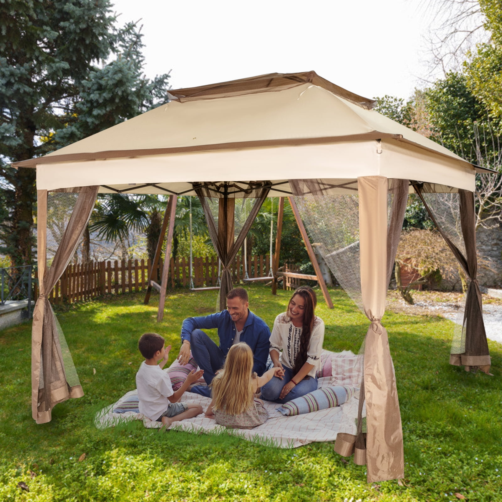 Portable Outdoor Pop up Canopy Gazebo Kit Brown Nepal Ubuy