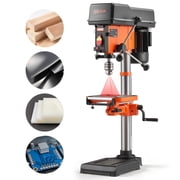 VEVOR 12in Benchtop Drill Press, 6.2 Amp, 1 HP Bench Drill Press, 530 to 3140 RPM Variable Speed, 0-45  Tilting Worktable, with Laser and LED Work Light, Tabletop Drilling Machine, for Wood Metal