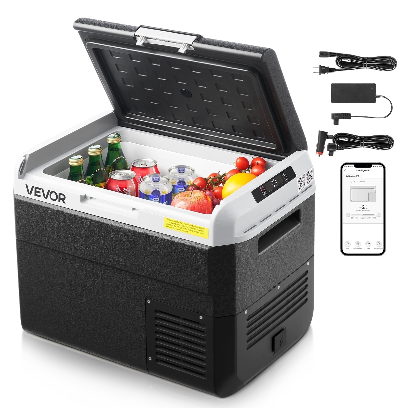 VEVOR 12 Volt Car Refrigerator, 31.7QT/30L Car Fridge, Portable Electric Cooler with -4℉~68℉ Adjustable Temperature, 12/24V DC and 100- 240V AC Compressor Freezer for Outdoor, Camping, Travel, RV