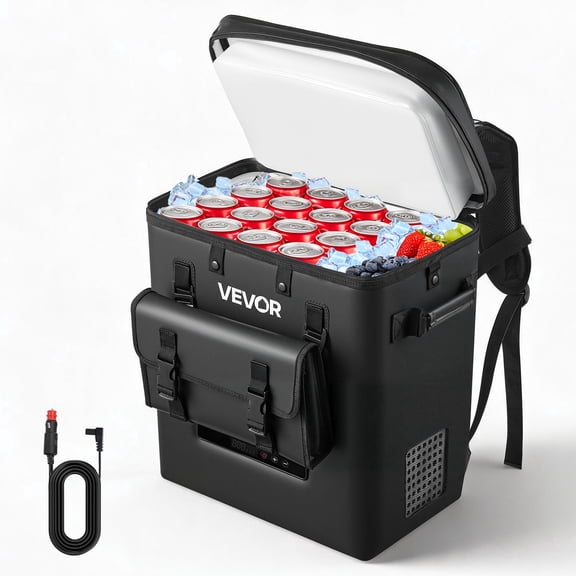 VEVOR 12 Volt Refrigerator, 13.7 QT/ 13L Car Fridge, Portable Electric Freezer Compressor, 12V/24V DC, 21 to 50/ -6 to 10, for Truck Van RV SUV Boat Travel Camping Road Trips