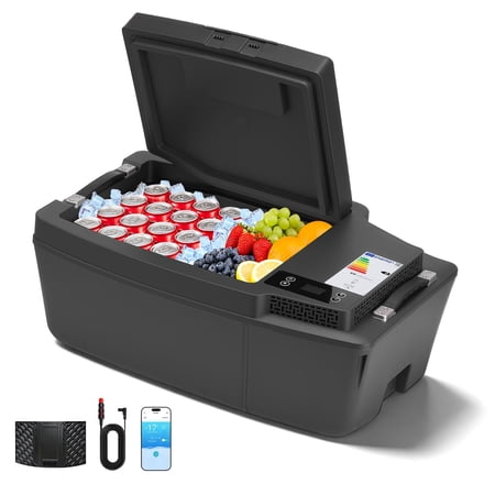 VEVOR 12 Volt Car Refrigerator, 21.1 QT/ 20L Car Fridge for Tesla Model 3, Portable Electric Freezer Compressor with APP Control, 12V/24V DC, 3? to 50?