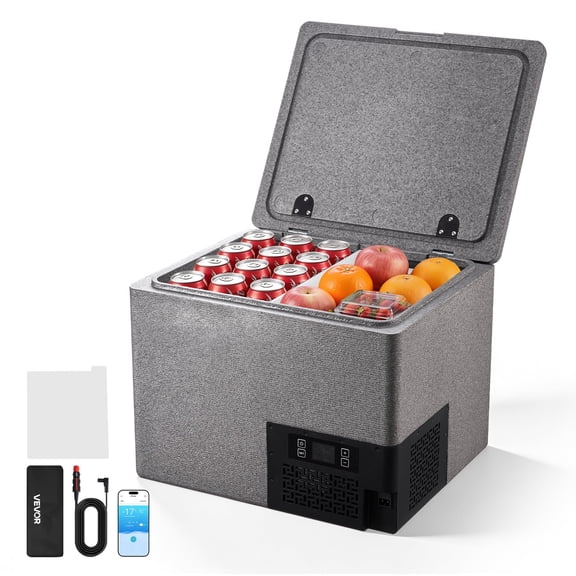 VEVOR 12 Volt Refrigerator, 42.3 QT/ 40L Car Fridge, Portable Ultra-Light EPP Freezer, APP Control Electric Compressor, 12V/24V DC, 14 to 50, for Truck Van RV SUV Boat Travel Camping