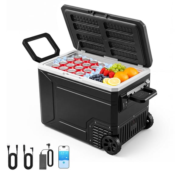 VEVOR 12 Volt Refrigerator, 82.4 QT/ 78L Car Fridge, Portable Electric Freezer Compressor with Handle, APP Control and Wheel, 12V/24V DC 100-240V AC, -4 to 68, for Truck Van RV SUV Travel Camping