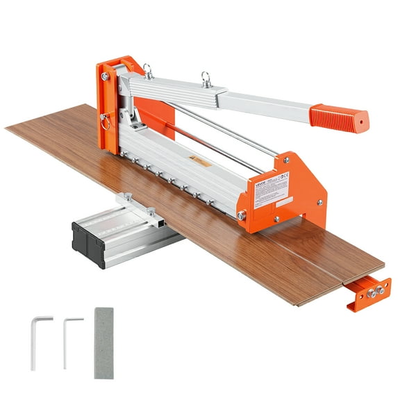 VEVOR 12 inch Vinyl Floor Cutter, 12mm Thick Laminate Flooring Cutter with Upgraded Labor-Saving Aluminum-Alloy Lever, Telescoping Support Plate, Cuts Certain Engineered Wood, LVT, VCT, SPC, LVP, WPC