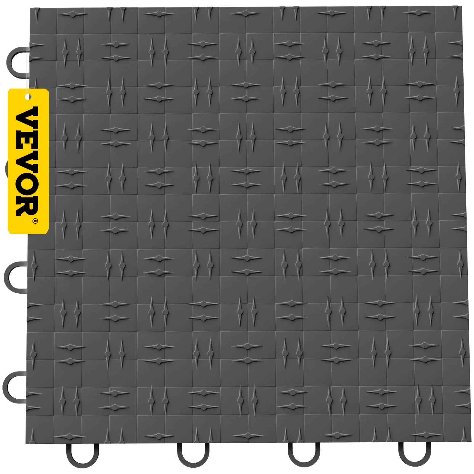 VEVOR Garage Tiles Interlocking 12 inchx12 inch Garage Floor Covering Tiles 50-Pack Black Diamond Garage Flooring Tiles Slide-Resistant Modular Garage