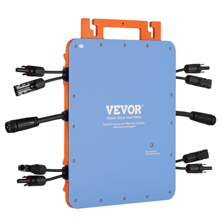 VEVOR 1200W Solar Grid Tie Micro Inverter - IP67 Waterproof, Aluminum Alloy, DC18-50V with WiFi Connectivity, Suitable for Solar Panels