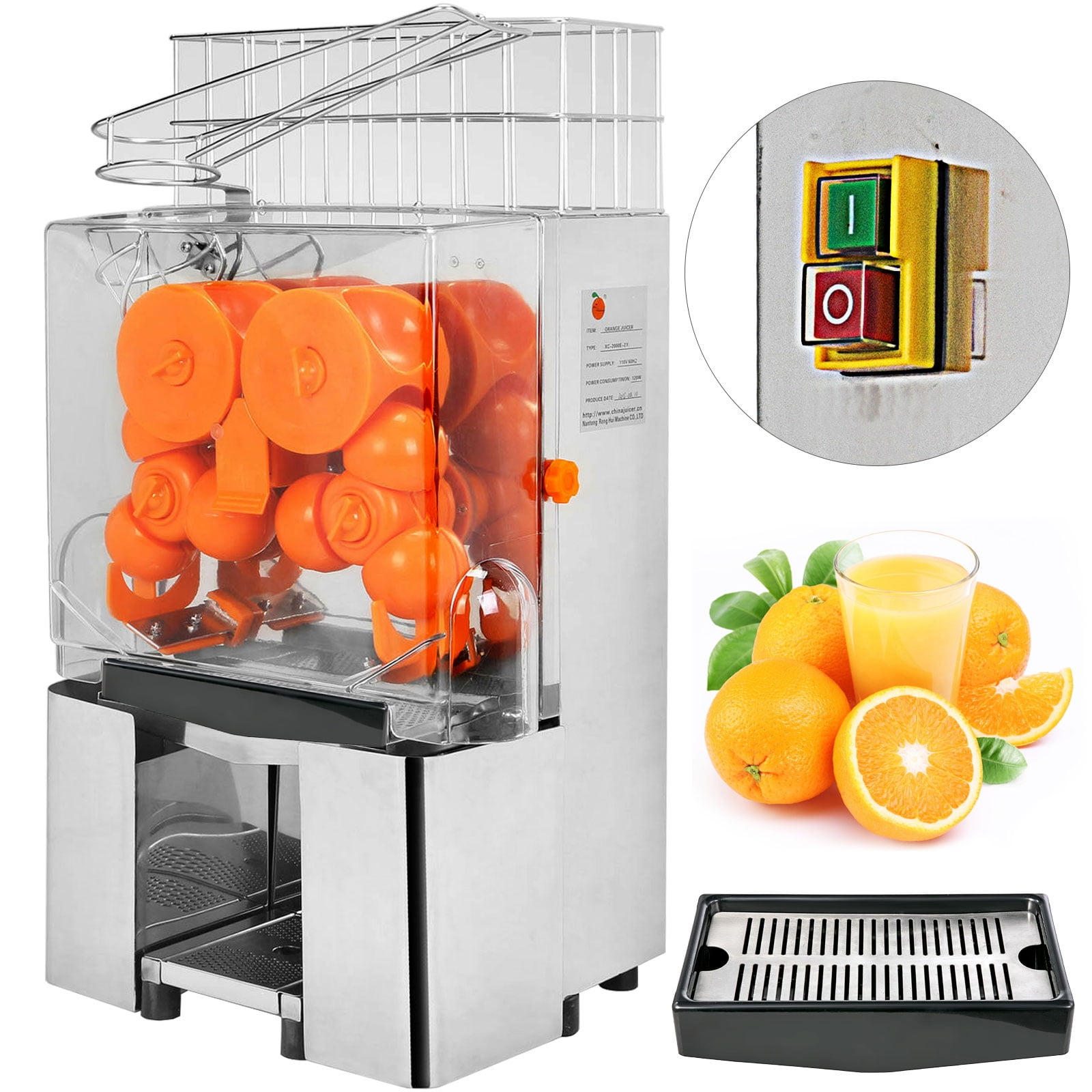 VEVOR Fully Electric Citrus Commercial Orange Juicer Machine Large Press 120W Automatic Juice Extractor Walmart