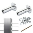 thumbnail image 1 of VEVOR 121 Pack T316 Stainless Steel Protector Sleeves for 1/8" Wire Rope Cable Railing, DIY Balustrade T316 Marine Grade, Come with A Free Drill Bit, Silver, 1 of 9