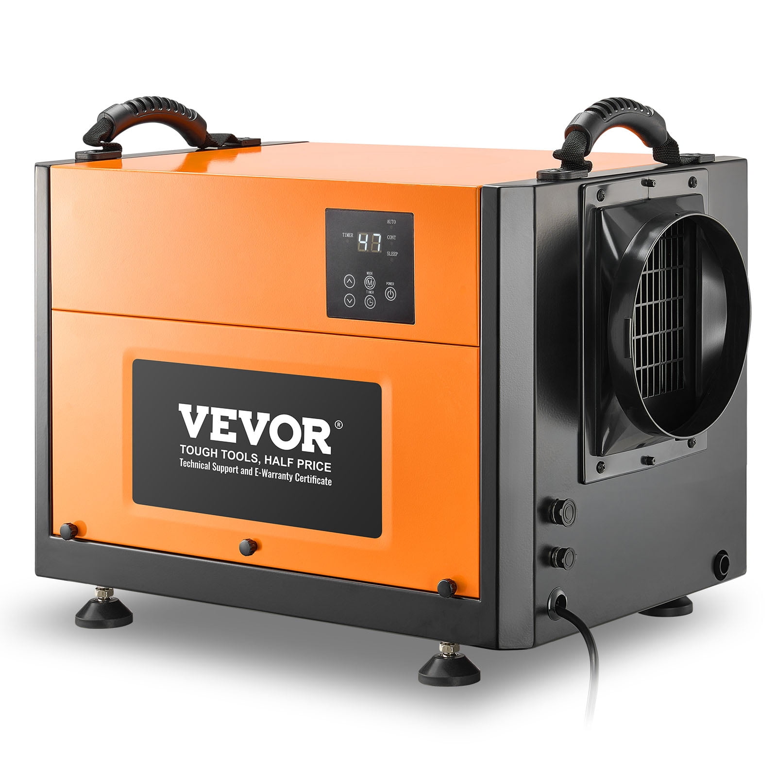 VEVOR 125 Pints Commercial Dehumidifier with Drain Hose, Portable Crawl Space Dehumidifiers for Basement Storage Room Industrial Grade, Auto Defrost/Drainage, Heavy-duty Galvanized Steel,LED Indicate