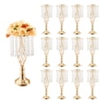 thumbnail image 1 of VEVOR 12PCS 49cm/19.3” Tall Crystal Wedding Flower Stand, Metal Wedding Centerpiece Vase, Gold Flower Holders Floral Display Rack for Tables Wedding Dinner Party, Ceremony Birthday Event Decor, 1 of 9