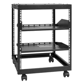 VEVOR 12U Server Rack,Open Frame Network Rack, Wall Mount Design with 2 Vented Rack Shelf & 4 Casters, 23''-40'' Adjustable Depth for Networking AV Gear & Mounting Hardware Audio